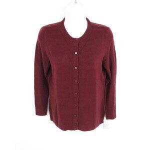 Croft & Barrow Burgundy Button-Up Cardigan Sweater PXS NWT $36